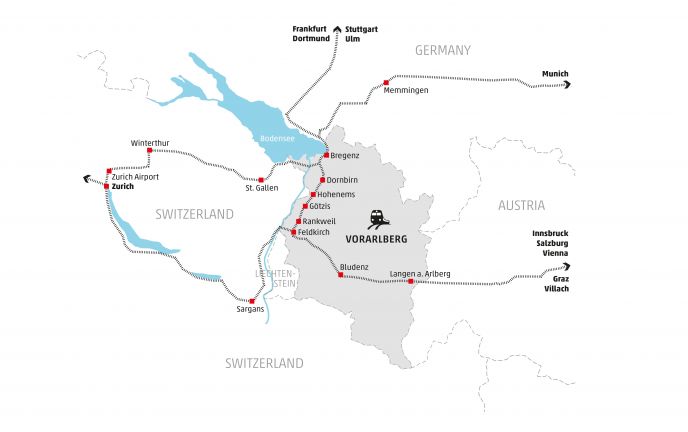 Vorarlberg, Getting here by train Vorarlberg, Getting here by train